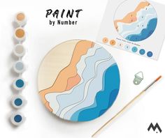 the paint by number kit is ready to be used with other paints, brushes and paper