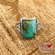 On Lucky Ground Beth Dutton Green Turquoise Horseshoe Ring splashes into our Yellowstone Spirit Southwestern Collection |Green Tibetan Turquoise | Made-to-Order Ring | Hallmarked Sterling Silver Adjustable Rustic Turquoise Ring, Rustic Adjustable Turquoise Ring