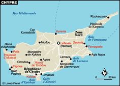 a map of cyprus with all the major cities and their capital in english or greek