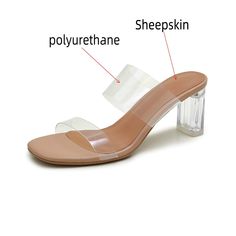 Vanessa's Transparent High Heels Sandals Women Shoes - Apricot 6.5cm,3 Transparent High Heels, Summer Women Shoes, Women Shoes Fashion, High Heels Sandals, Wedding Spring, Sandals Women, Fashion High Heels, Heels Sandals, Leather Pumps