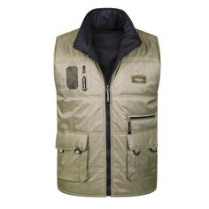 Gender: Men Item Type: Outerwear & Coats Outerwear Type: Vest Material: Polyester Material: COTTON Style: Casual Collar: Turn-down Collar Hooded: No Lining Material: Polyester Clothing Length: REGULAR Closure Type: zipper Pattern Type: Solid Detachable Part: None Type: REGULAR Closure Type: zipper Khaki Vest For Outdoor Winter Activities, Khaki Winter Vest With Pockets, Military Vest With Multiple Pockets For Winter, Military Style Khaki Vest For Winter, Military Style Winter Workwear Vest, Winter Military Work Vest, Winter Utility Vest In Khaki, Khaki Winter Workwear Vest, Khaki Winter Work Vest