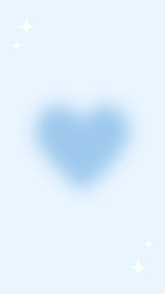 a blue heart shaped object with stars in the sky behind it on a light blue background