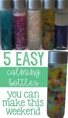 the words 5 easy calming bottles you can make this weekend