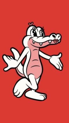 an image of a cartoon character on a red background