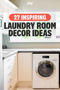 27 inspiring laundry room decor ideas with a grey and white modern laundry room Laundry Room Decor Ideas, Chic Wall Art, Laundry Day, Functional Space, Room Decor Ideas, Smart Storage, Laundry Room Decor, Creative Decor