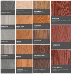 the different types of wood that are available in various colors and sizes, including red, brown