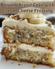 a banana bread cake with cream cheese frosting