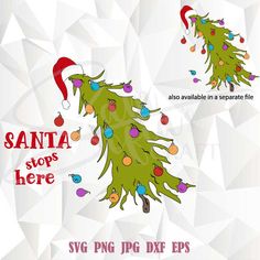 christmas tree with ornaments and santa's helper svg cut file for cricut