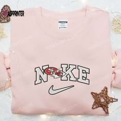 SF Vs KC x Nike Embroidered Shirt & NFL Sports Hoodie: Best Gift Ideas Nike Cartoon, Troy Trojans, Nike Inspired, Embroidered Apparel, Maroon Hoodie, Nfl Sports, Cat Valentine, Sports Hoodies, Hoodie Material