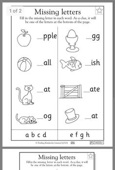 the missing letters worksheet is shown in two different ways, including one for each letter