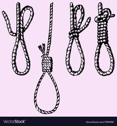 three ropes tied up to each other on a pink background stock photo - 787982