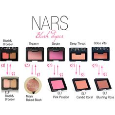 NARS blush dupes Hd Make Up, Elf Blush, Nars Makeup, Elf Makeup, High End Makeup, Makeup Obsession