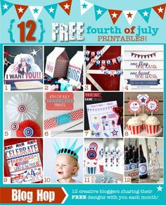 the fourth of july printables are displayed for everyone to see on this page