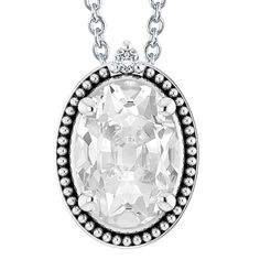 METAL SPECIFICATIONS White Gold 14K STONE SPECIFICATIONS Stone Name : Old Miner Stone Cut : Oval and Round Stone Details : There is one oval cut old miner diamond approx. 5 carats (Approx. Size 10.5 x 8 mm) and one round diamond approx. 0.50 carats (Approx. Dia. 4.9 mm) in the pendant. Natural earth mined diamonds. Approx. Age of Diamonds : Over a Billion years old Place of Formation : At depths between 93 to 155 miles in the Earth mantle Color : F/G Clarity : VS1 Total : Approx. 5.50 Carats PEN Pendant Jewelry Gold, Earth's Mantle, Diamond Pendant Jewelry, Schmuck Gold, Gold Pendant Jewelry, Natural Earth, Stone Cuts, Jewelry Gold, Elegant Jewelry