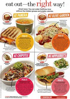 a menu with different types of food on it