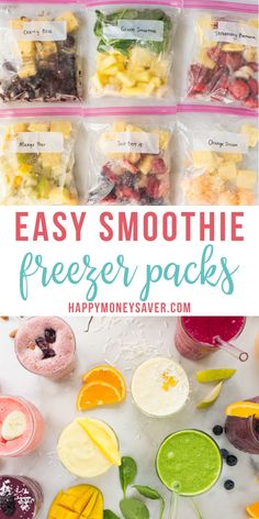 easy smoothie freezer packs filled with fruit and vegetables