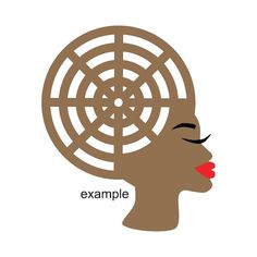 a woman's head with the word example on it