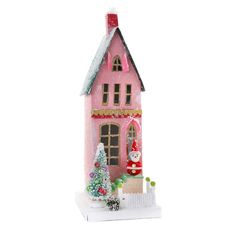 The Vintage Santa Townhouse Christmas Decoration - The Well Appointed House Cody Foster, Snow Angel, Victorian Cottage, Putz Houses, Holiday Village, Holiday Sparkle, Christmas Decorations For The Home, Snow Angels, Vintage Santa