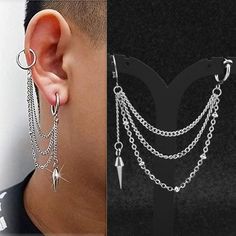 Stainless Steel Punk Chain Dangle Earrings For Women Men Hip Hop Tassel Long Chain Dangle Earring Cheap Punk Dangle Jewelry, Affordable Punk Style Dangle Jewelry, Chain Earrings, Long Chain, Long Earrings, Earrings For Women, Women's Earrings, Women Men, Jewelry Gifts