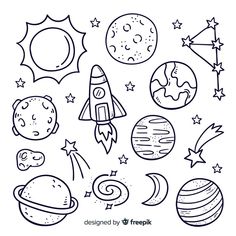 the planets and stars coloring page for kids to print out on their own wallpaper