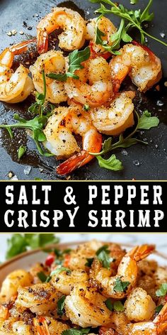 shrimp and pepper stir fry on a plate