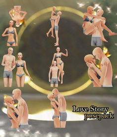 an image of a man and woman in different poses with the caption love story pose pack