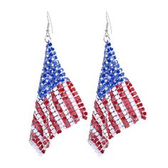 PRICES MAY VARY. 【Classic Design & Material】 American flag stand for pure and holy patriotism spirit. Especially in this year everyone should have an American dream. Our patriotic drop dangle earrings are consisted of high quality alloy mesh printed with American flag. Hypoallergenic, lightweight, nickel& lead free and comfortable for all day wearing. 【Occasions & Events】 You can wear this holy patriotic earring on Independence Day. Reveal your patriotism to everyone and elegant in the meantime. Usa Earrings, Flag Earrings, Patriotic Earrings, 4th Of July Parade, Alloy Earrings, Long Drop Earrings, Flag Stand, Drop Dangle Earrings, White Earrings