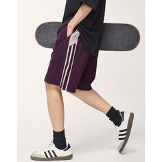 Sports Color Contrast Elastic Waist Wide Leg Casual Pants Material: 100% Nylon Size: S, M, L, XL, 2XL Color: Purple, Black Applicable Season: Spring, Summer Wide Leg Casual Pants, Casual Wide Leg Pants, Color Contrast, Purple Black, Dark Purple, Deep Purple, Mens Bottom, Color Purple, Season Spring