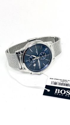 This #hugoboss #watch is stunning! What do you think? For #sale now on our webiste #mensfashion #mens #jewelry #giftsforhim Blue Blazer Men, Cheap Watches, Blue Cases, Mesh Bracelet, Watch Gifts, Bracelet Clasps, Blazers For Men, Metal Bracelets