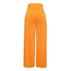 Yellow Button Wide Leg Pants with Packet High Waist Orange Bottoms, Stretch Orange Bottoms Solid Color, Solid Straight Pants With Buttons, Casual Orange Bottoms With Button Closure, Color Pick, Bottoms Pants, Leg Pants, Wide Leg Pants, Wide Leg