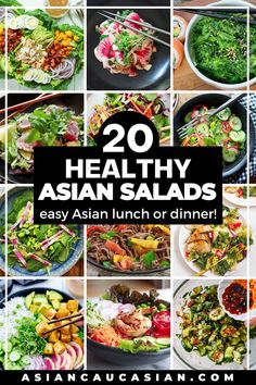 Low Calorie Asian Salad, Fresh Asian Salad, Asian Salad Ideas, Sushi Salad Recipe, Korean Salads, Healthy Asian Meals, Healthy Asian Salad, Chinese Noodle Salad, Japanese Salads