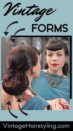 Difficulty: Easy 1950’s Hair, 1940's Hairstyles, 1950's Hairstyles, Victory Rolls, 1940s Hairstyles, Pin Curls, Pin Up Hair