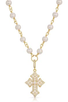 If you like a little over the top statement piece, this one is for you! An enamel and CZ cross charm that shines beautifully in the light hangs from wire wrapped pearls for a bold look! *Gold vermeil wire-wrapped pearls *enamel and cz charm *Measures 20 inches plus 2 inch extender ﻿*available at our bandit location Pearl Cross Necklace, Cross Charms, Over The Top, Hanging Lights, Gold Vermeil, Wire Wrapped, Wire Wrapping, Statement Pieces, Cross Necklace