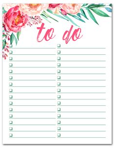 to do list with pink flowers and greenery