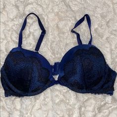 Vs Very Sexy Push Up Bra, New Without Tags. 34b Elegant Fitted Blue Bra, Blue Party Bra With Underwire, Elegant Blue Stretch Bra, Fitted Blue Bra With Lined Body, Blue Fitted Push-up Bra, Blue Padded Bra For Party, Blue Fitted Bra Partially Lined, Fitted Blue Push-up Bra, Blue Party Bra With Padded Cups