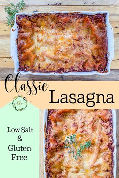 lasagna casserole with low salt and gluten free sauce