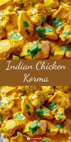 Experience the rich and creamy Indian Chicken Korma. Perfectly spiced and made with tender chicken pieces, it's a must-try recipe. Crockpot Chicken Korma, Chicken Korma Recipe Indian Foods, Indian Chicken Korma, India Recipes, Chicken Korma Recipe, Guyanese Recipes, Hearty Food, Desi Khana, Simple Family Meals