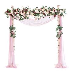 Ling's moment Artificial Flower Arch Decor with Sheer Drape (Set of 3) for Wedding Ceremony Aobor and Reception Backdrop Floral Arrangement Decor Artificial Flower Arch, Flower Arch Decor, Backdrop Floral, Arch Decor, Reception Backdrop, Wedding Invitation Background, Flower Arch, Wedding Arch Flowers, Arch Flowers