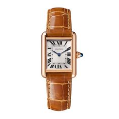 Cartier Tank Louis Cartier Watch Small Model, Hand-Wound Mechanical Movement, Rose Gold, Leather WGTA0010 Tank Louis Cartier, Cartier Tank Louis, Tank Watch, Brown Leather Watch, Cartier Panthere, Cartier Santos, Cartier Tank, Cartier Watch, Brown Leather Strap