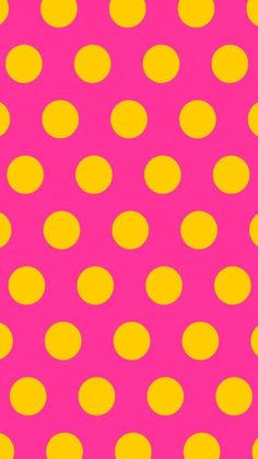 an orange and yellow polka dot pattern on a pink background