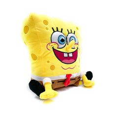 a spongebob stuffed animal sitting on top of a white surface