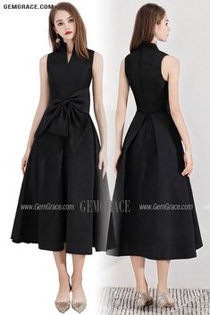 Vintage Black High Collar Party Dress Tea Length Sleeveless Ref#BLS97011 at GemGrace. #HomecomingDresses Shop now to get $10 off. Pro custom-made service for wedding dress, formal dress. View Homecoming Dresses,Wedding Guest Dresses,Black Homecoming Dresses for more ideas. Click to shop now! #BuyableHomecomingDresses Trendy Dress Styles, Dress Tea Length, Black Party Dress, Black Homecoming Dress, Elegant Prom Dresses, Black Party Dresses, Trendy Dress, Tea Length Dresses, Gowns Of Elegance