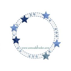 a blue and white beaded bracelet with stars in the middle on a white background