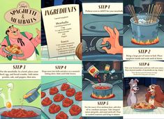 an image of the process of cooking food in disney's pooh bear and friends