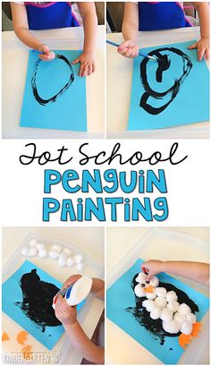 Preschool Winter Crafts, Penguin Crafts Preschool, Tot School Themes, Penguin Painting, Winter Crafts For Toddlers, Penguin Activities