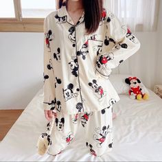 Micky Mouse Pajama Set Mickey Mouse Pajamas, Pajama Style, New Material, Business Fashion, Beautiful Patterns, Soft Fabric, Pajama Set, Soft Fabrics, Pajamas