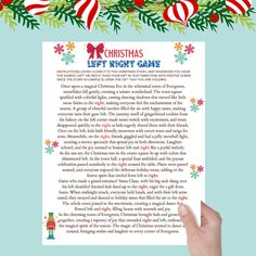 a hand holding up a christmas letter to someone on the left side of the page