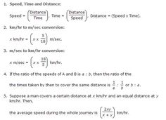 the speed, time and distance formula is shown