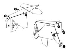 the instructions for how to make an origami airplane with wheels and flaps on it