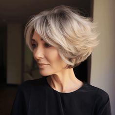 Feathered Wedge Bob 1 Short Stacked Wedge Haircut, Elegant Short Hair, Feathered Layers, Shaggy Bob Hairstyles, Wedge Haircut, Medium Length Hair With Layers, Short Hair Pixie Cuts, Hair Upstyles, Chin Length Hair